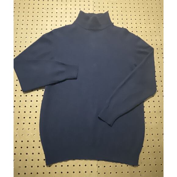 VTG Brioni Roma Sweater Mens Medium Navy Blue Pure Cashmere Mock Neck Italy Made - Picture 3 of 9